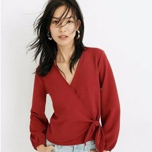 Madewell Texture & Thread Crepe Wrap Top